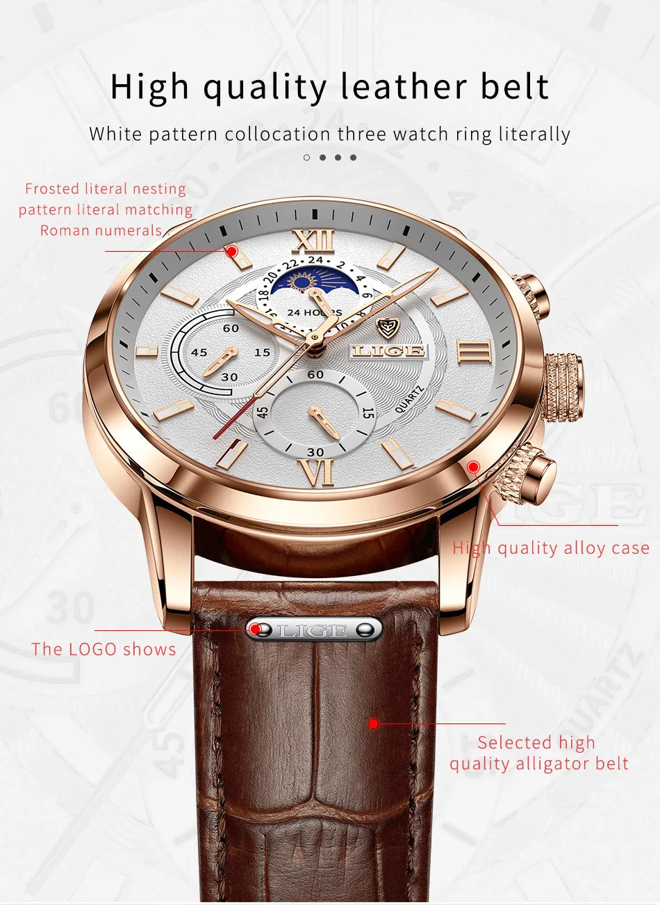 Luxury Leather Men Watch – Elegant & Waterproof Business Style ⌚🔥50% OFF Add to cart now and claim your discount!