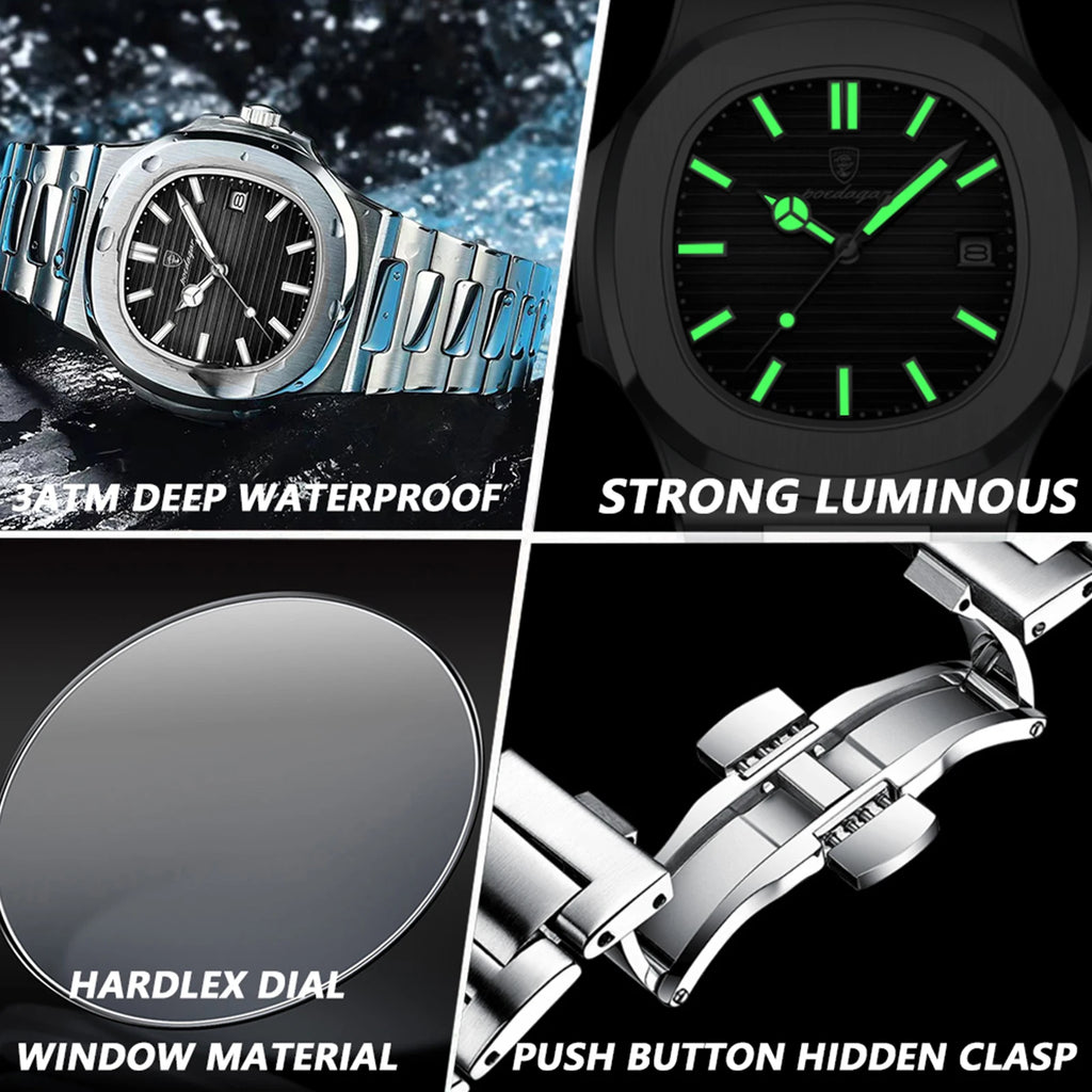 Luxury Stainless Steel Men’s Watch – Waterproof Quartz Business & Sport Wrist watch 50% OFF Add to cart now and claim your discount!