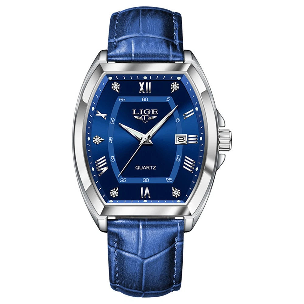 LIGE Men Watch Rectangle Leather Wristwatch Casual Males Quartz Business 50% OFF Add to cart now and claim your discount!