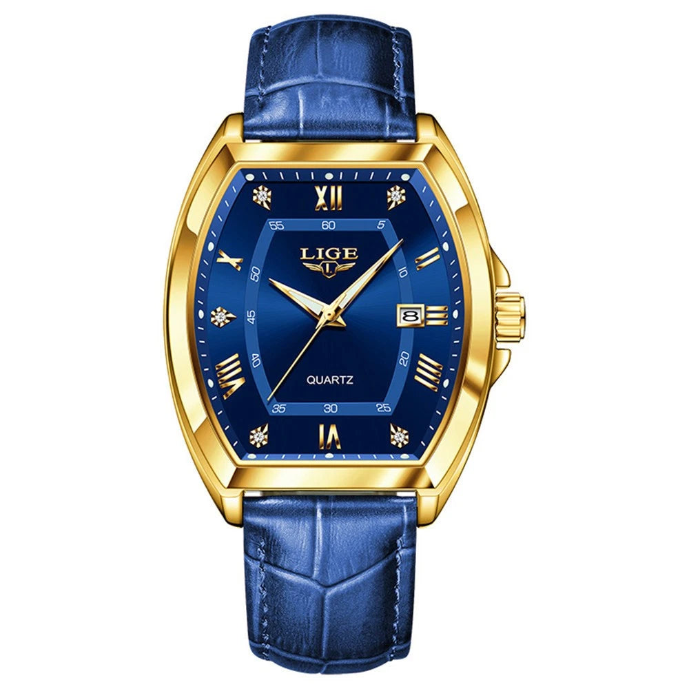 LIGE Men Watch Rectangle Leather Wristwatch Casual Males Quartz Business 50% OFF Add to cart now and claim your discount!