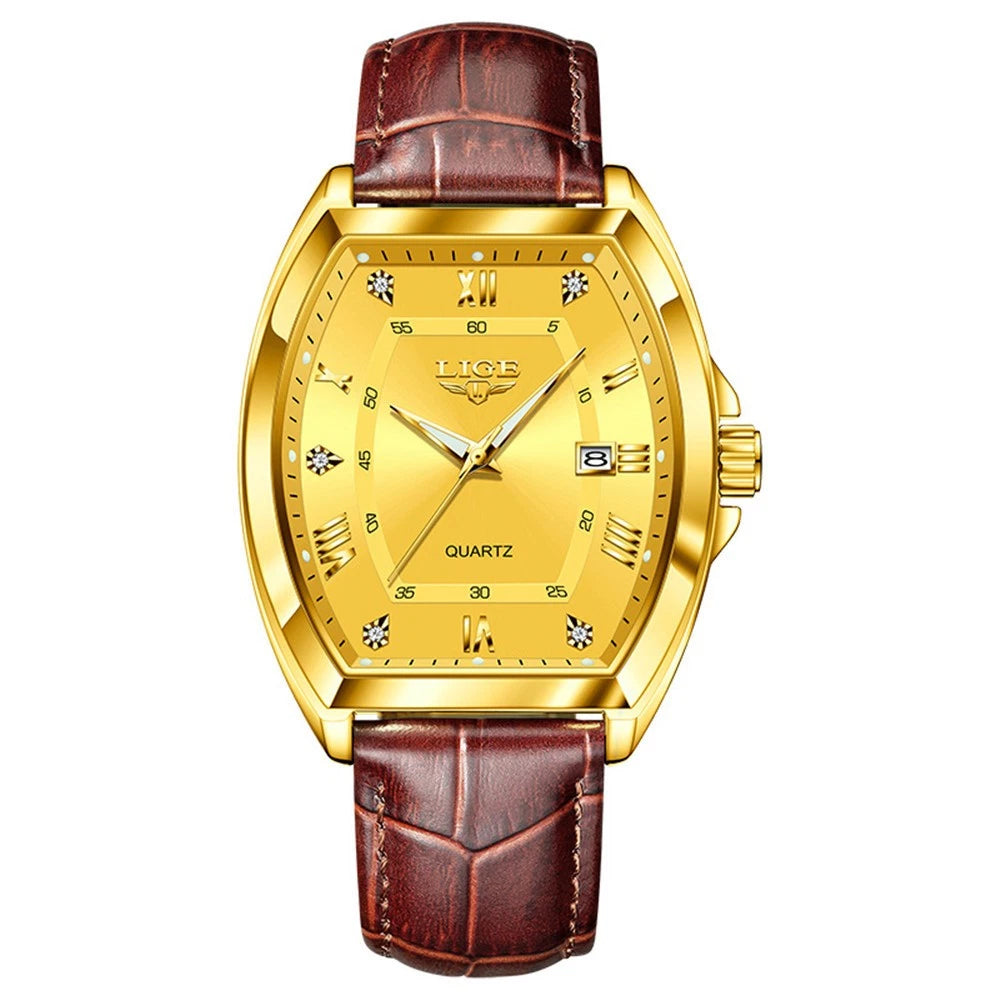 LIGE Men Watch Rectangle Leather Wristwatch Casual Males Quartz Business 50% OFF Add to cart now and claim your discount!