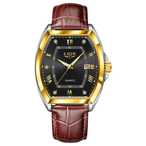 LIGE Men Watch Rectangle Leather Wristwatch Casual Males Quartz Business 50% OFF Add to cart now and claim your discount!