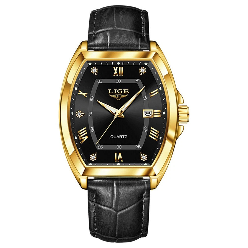 LIGE Men Watch Rectangle Leather Wristwatch Casual Males Quartz Business 50% OFF Add to cart now and claim your discount!