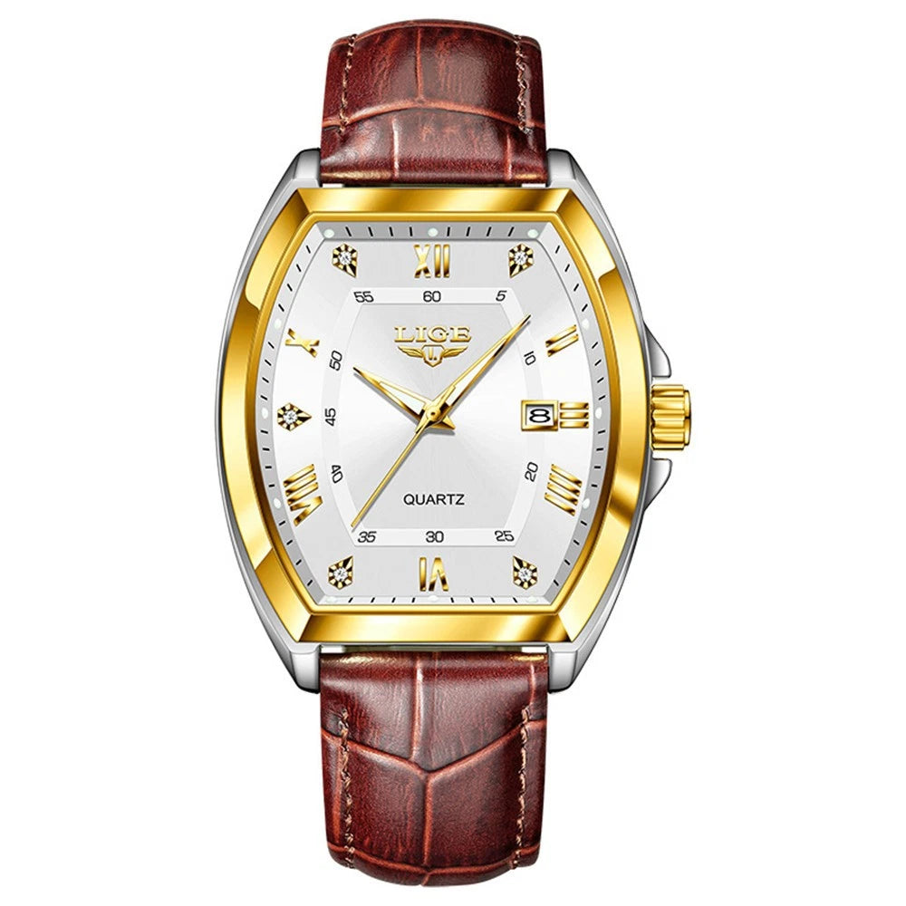 LIGE Men Watch Rectangle Leather Wristwatch Casual Males Quartz Business 50% OFF Add to cart now and claim your discount!
